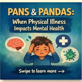 PANS & PANDAS show us how physical health can impact mental health.

🧠 PANS = sudden onset of anxiety, OCD, mood changes, emotional outbursts, or restrictive eating.

🦠 PANDAS = PANS triggered specifically by strep infections, often causing sudden OCD, tics, separation anxiety, or irritability.

These conditions can affect children long term, sometimes carrying into adulthood with anxiety, OCD, mood struggles, and trauma responses.

💛 Early recognition and a client centred approach; combining medical care and counselling, is key. Support, understanding, and coping strategies can make a huge difference.

For more information, please visit https://panspandasuk.org/what-are-pans-and-pandas/

#PANS #PANDAS #ChildMentalHealth #OCDawareness #CounsellingSupport #NeuroimmuneHealth #FamilySupport